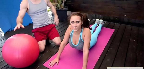  Ashley giving her trainer a titjob